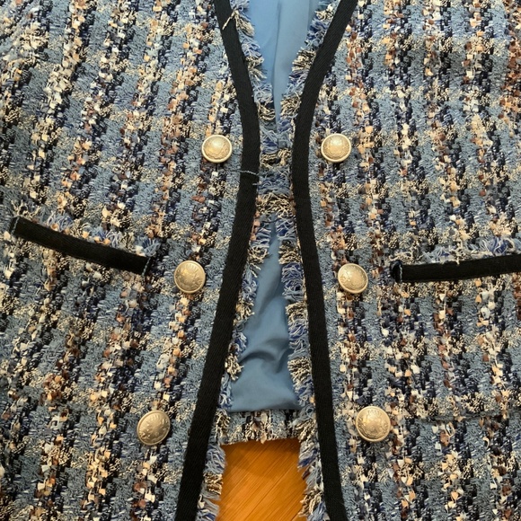 Express Tweed Open Front Blazer - Picture 3 of 4